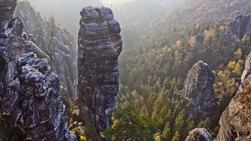 Rock climbing in the wilderness